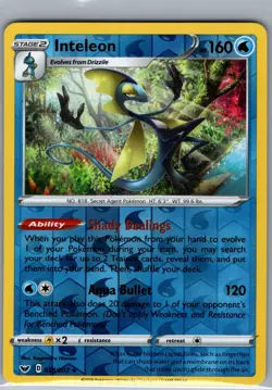 Inteleon 058/202 Reverse Holo Sword & Shield Base Set - Pokemon Card - NM - Image 1