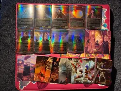 Final Fantasy X Magic The Gathering Foil Cards Lot And Art Card Lot Scene Boxes. - Image 1