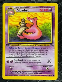 Slowbro 43/62 1st Edition Base Set Series Fossil UNCOMMON Pokemon Card 1999 NM - Image 1