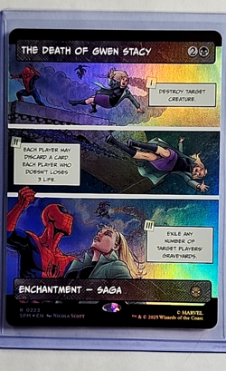 MTG Magic The Gathering Spider Man Borderless Foil #223 The Death of Gwen Stacy - Image 1