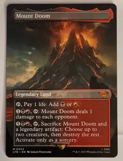 Mount Doom Borderless MTG LTR 343 NM Lord of the Rings Mythic Rakdos Land Wrath - Image 1