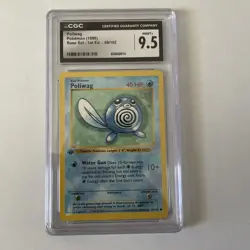 CGC 9.5 Poliwag 1999 Base Set 1st Edition Shadowless 59/102 Pokemon Card - Image 1