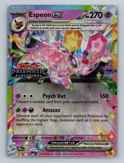 Pokemon Prismatic Evolutions #034/131 Espeon ex Promo Surprise Box Stamped - Image 1