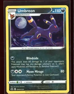 Umbreon Holo Black Star NM/Ex Sword & Shield Promo SWSH129 Pokemon - Image 1
