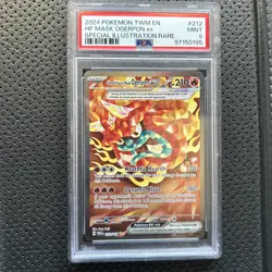 PSA 9 Pokemon Twilight Masquerade Hearthflame Mask Ogerpon ex SIR 212/167 - Image 1