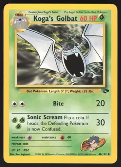 Koga's Golbat 46/132 Uncommon Pokemon TCG Gym Challenge VLP - Image 1