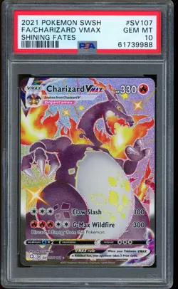 2021 Pokemon Charizard VMAX Shining Fates Full Art #SV107 PSA 10 GEM MINT - Image 1