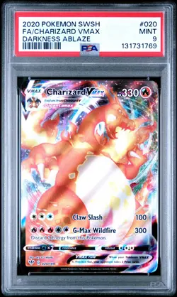 Pokemon 2020 Sword & Shield Darkness Ablaze Charizard VMAX #20 PSA 9 - Image 3