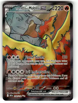 Pokemon TCG SV10: Destined Rivals #208/182 Rocket's Moltres EX NM - Image 1