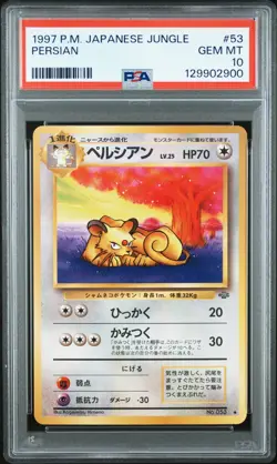 1997 POKEMON JPN JUNGLE #53 PERSIAN PSA 10 - Image 1