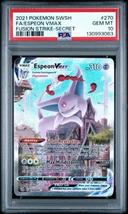 PSA 10 Gem Mint - Espeon VMAX 270/264 - Fusion Strike Alternate Art Pokemon - Image 1