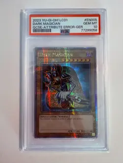 2023 Yu-Gi-Oh! Dark Magician Attribute Error LC01-EN005 QCSE - PSA 10 - Image 1