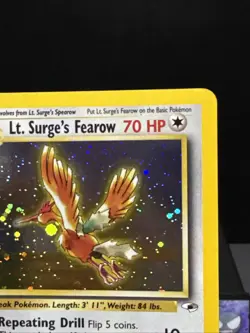 Pokemom Card Lt. Surge’s Fearow 7/132 Gym Heroes Set Holo Rare Near Mint - Image 2