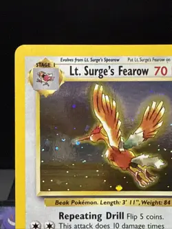 Pokemom Card Lt. Surge’s Fearow 7/132 Gym Heroes Set Holo Rare Near Mint - Image 3