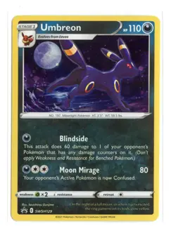 Umbreon SWSH129 Promo Holo Sword & Shield Promo Cards Pokemon TCG LP - Image 1