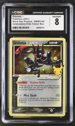 2021 Pokemon Greninja Star SWSH144 SWSH: Sword & Shield Promo Cards Holo CGC 8 - Image 1