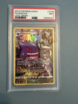 Pokemon TCG Gengar TG06/TG30 Lost Origin Trainer Gallery Card PSA 9 - Image 1