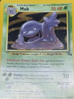 Pokemon Muk TCG Fossil Card 13/62 Holo Unlimited Rare LP - Image 3