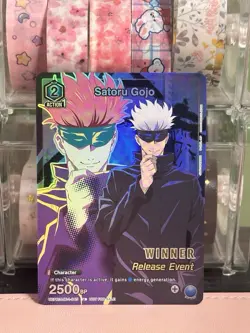 Satoru Gojo JJK-1-045 Release Event Winner Promo Union Arena Card English - Image 1