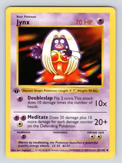 Pokemon Card - Jynx 1st Edition Base Set (Shadowless) 31/102 Uncommon - Image 1