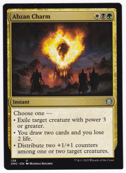 MTG Errors - Miscut - Commander Dominaria United U Abzan Charm #138 - Image 1