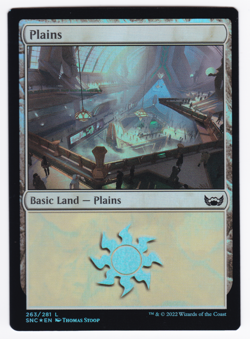 MTG Errors - Miscut - New Capenna *FOIL* L Plains #263 [COPY #3] - Image 1