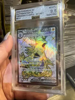 2023 POKEMON OBF EN-OBSIDIAN FLAMES ULTRA RARE #211 TYRANITAR EX PSA 10 - Image 2