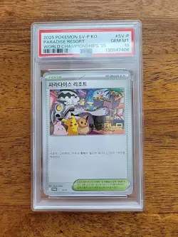 2025 Pokemon World Championships Paradise Resort SV-P Promo PSA 10 Korean - Image 1