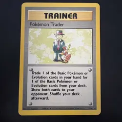 Pokemon Vintage Non-Holo Rare Pokemon Trader 77/102 Base set Trainer WotC 1999 - Image 1