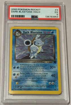 Dark Blastoise #3 Holo Rare Pokemon Vintage 2000 Team Rocket PSA Graded 5 - Image 1