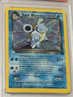 Dark Blastoise #3 Holo Rare Pokemon Vintage 2000 Team Rocket PSA Graded 5 - Image 2