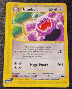 Pokemon Granbull # 61/144 Common aus Skyridge von 2003 EN GD Vintage Komiya Art - Image 1