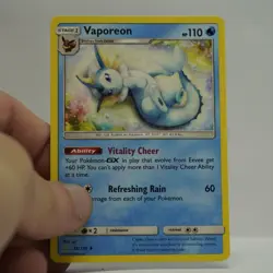 Pokemon TCG Vaporeon Cosmic Eclipse 42/236 2019 Rare Regular NM Free Shipping - Image 2