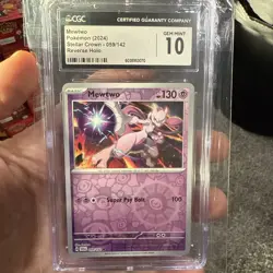 CGC 10 Pokemon TCG 2024 Stellar Crown #059/142 Mewtwo Reverse Holo - Image 1
