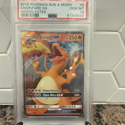 Pokemon Charizard GX #9 Sun & Moon Hidden Fates Ultra Rare PSA 10 Gem Mint - Image 1