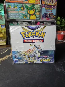Pokemon TCG Brilliant Stars Booster Box Sealed with Protector 820650819964 - Image 1