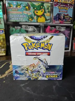 Pokemon TCG Brilliant Stars Booster Box Sealed with Protector 820650819964 - Image 2