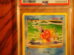 Pokemon 1999 1st Edition Shadowless Base Magikarp uncommon card, PSA 8 - Image 2