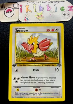 Spearow 62/64 LP 1st Edition Vintage Jungle Pokemon Card. Free Tracked Shipping! - Image 1