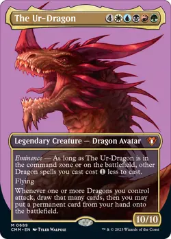 The Ur-Dragon (Borderless Profile) [Commander Masters] Lightly Played - Image 1