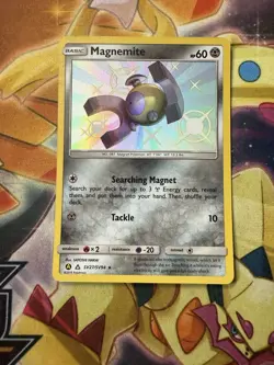 Pokemon TCG Magnemite S&M Hidden Fates SV27/SV94 Shiny Holo Rare Card NM - Image 1