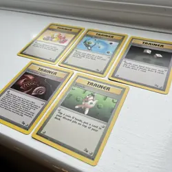 Vintage Pokemon Fossil Cards Bundle Rares Mr Fuji 58 Energy Search 59 Gambler 60 - Image 2