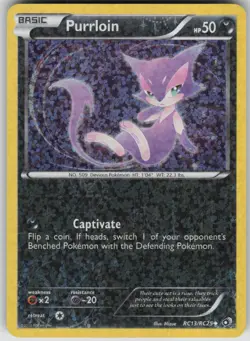 Pokemon TCG Purrloin Uncommon Legendary Treasures: Radiant Collection RC13/RC25 - Image 1