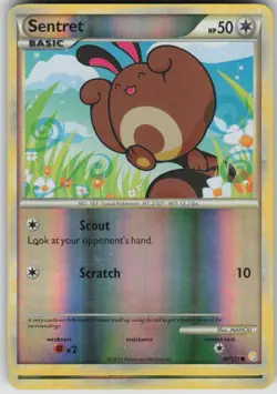 Pokemon TCG Sentret Common Reverse Holo HeartGold SoulSilver 80/123 - Image 1