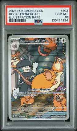 2025 POKEMON DRI EN-DESTINED RIVALS #202 TEAM ROCKET'S RATICATE PSA 10 - Image 1
