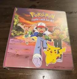 Vintage 90s 1999 Pokemon Pikachu Ash Gotta Catch ‘em All! 3 Ring Folder Binder - Image 1