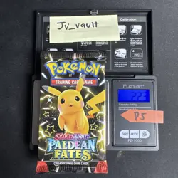 22.3g! HEAVY Paldean Fates Booster Pack Pokemon TCG - Mint - Pikachu Art - Image 1