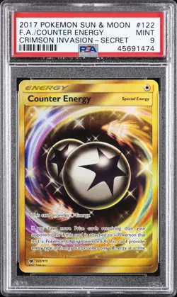 2017 POKEMON SUN & MOON CRIMSON INVASION SECRET FULL ART/COUNTER ENERGY PSA 9 - Image 1