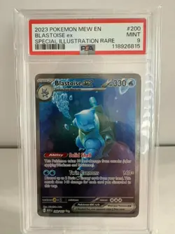 Pokemon TCG Blastoise EX 200/165 Sv: Scarlet & Violet 151 PSA 9 Mint - Image 1