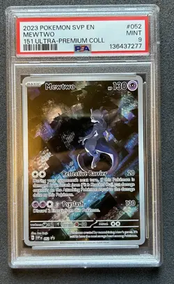 2023 POKEMON SVP PROMO 151 ULTRA-PREMIUM COLLECTION #052 MEWTWO PSA 9 - Image 1